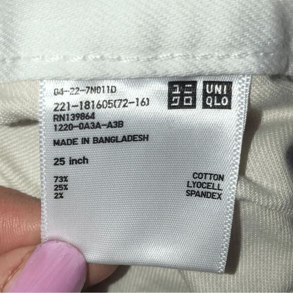 Uniqlo White Denim Cut Off Jean Shorts Womens Size 25 Small 28” - Picture 4 of 6